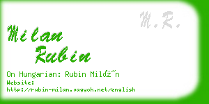 milan rubin business card